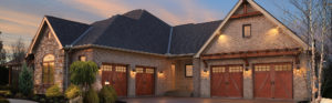 New Brown Garage Door On Home