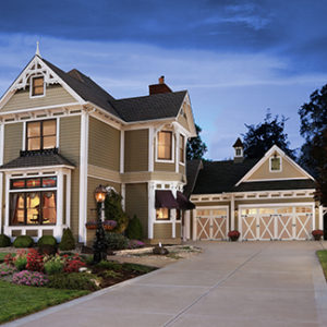 Residential Home With New Garage Doors