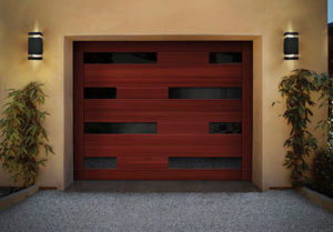 Maroon garage door design